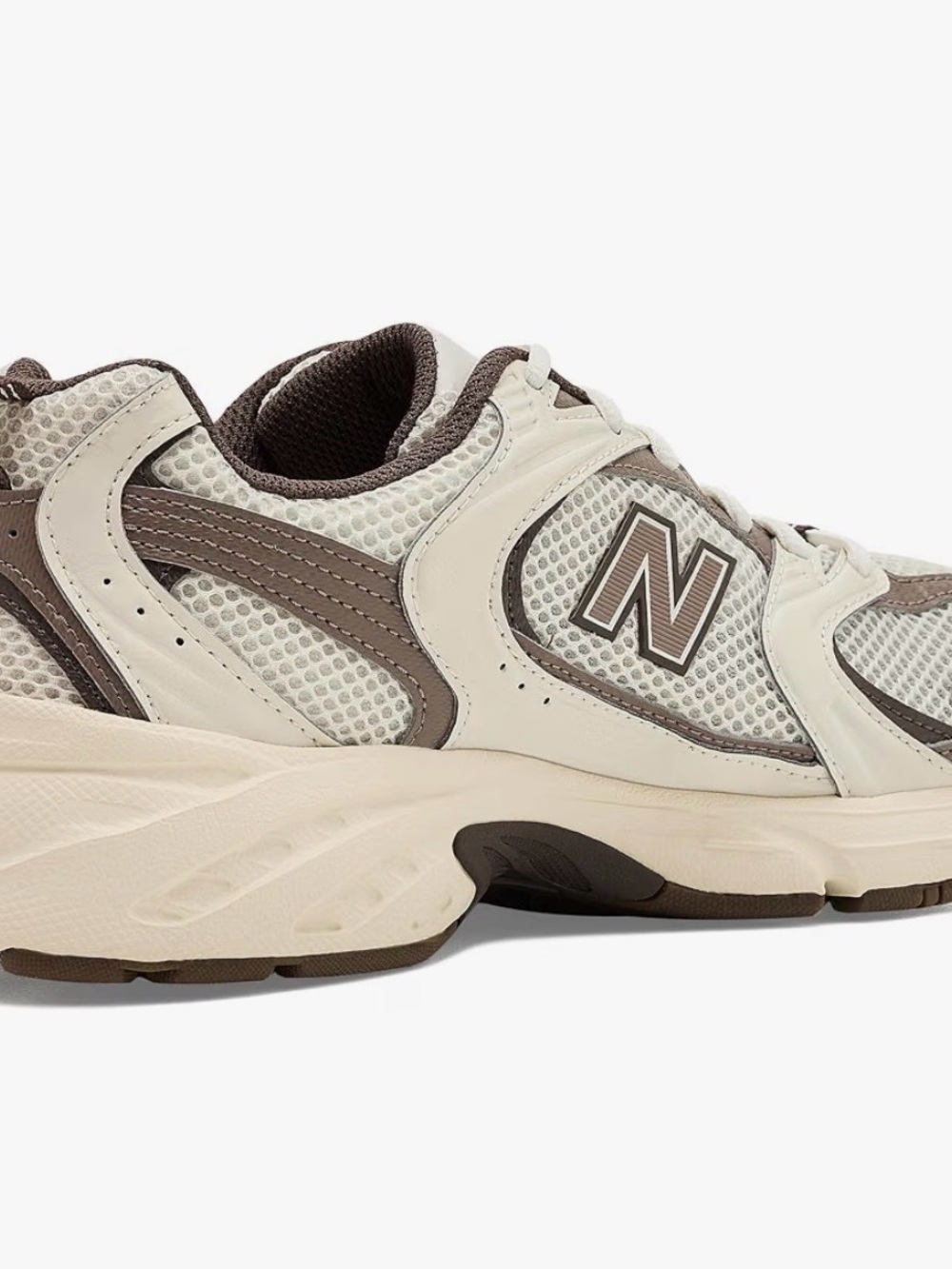 New Balance Women's Cream and Brown Running Sneakers - Picture 4 of 8
